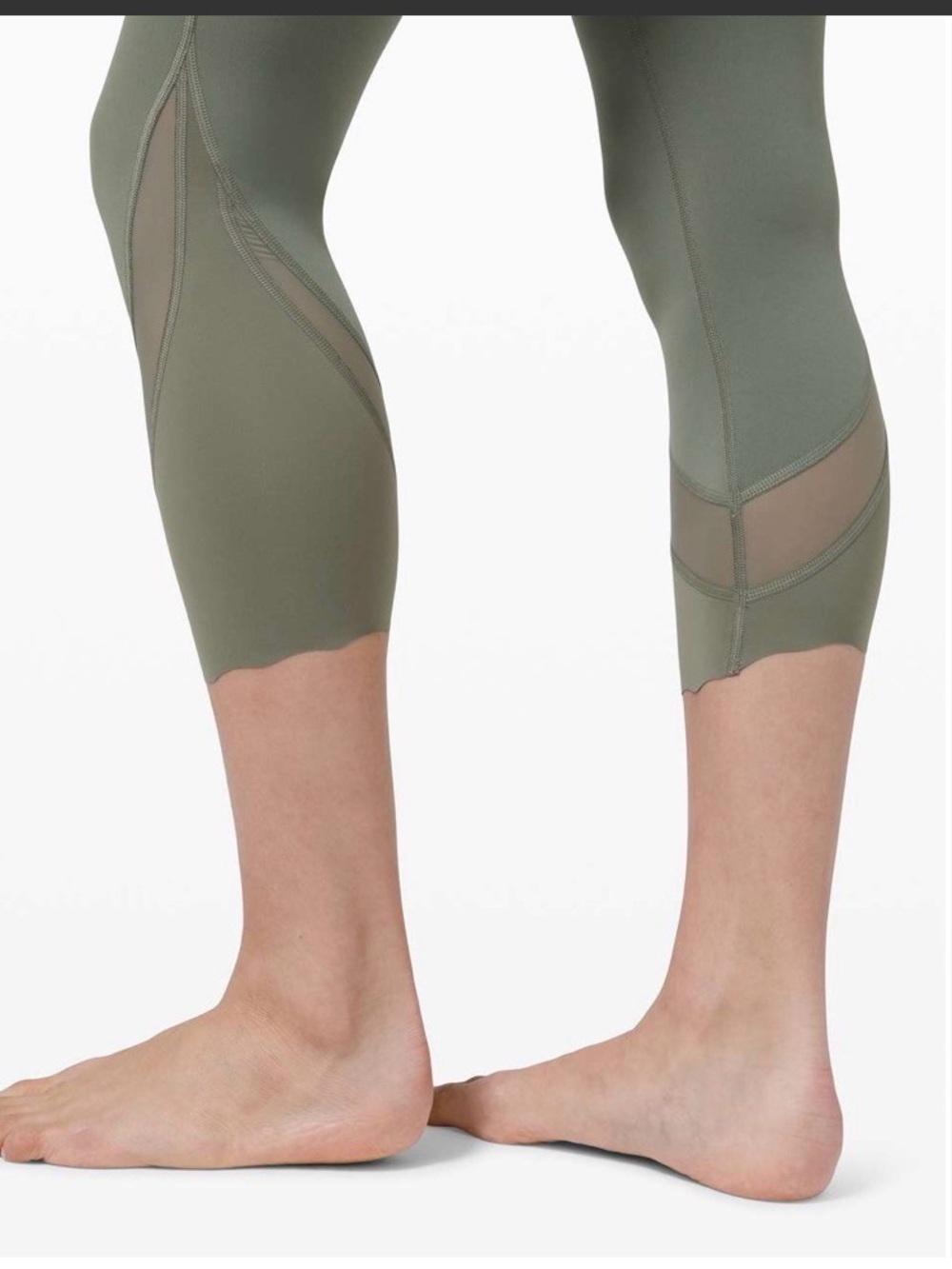 Lululemon Wunder Under High-Rise Crop 23" *Updated Scallop FullOn Luxtreme OLIVE - Picture 7 of 10